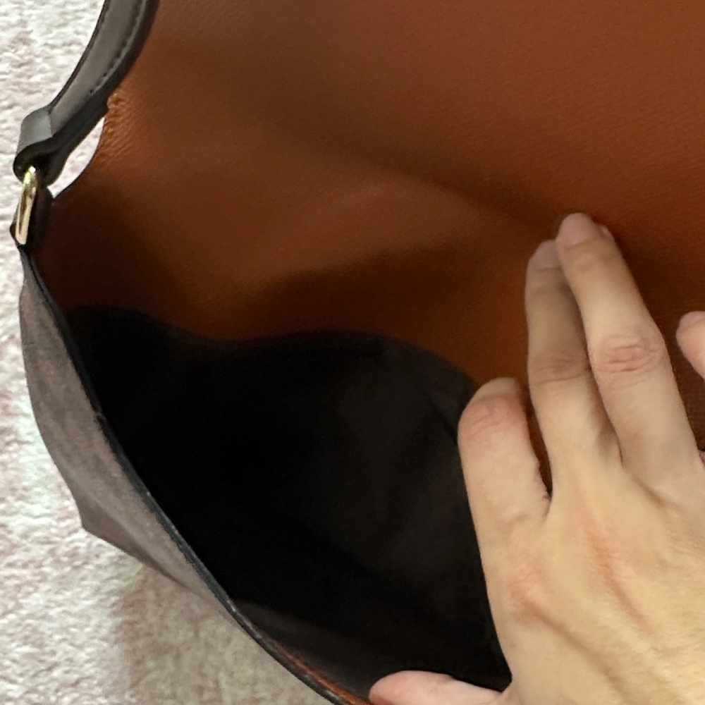 Checkered Brown Women's Crossbody Bag - Picture 4 of 6